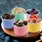 50 Pack Ice Cream Containers with Lids 8 Ounces Disposable Soup Bowls with Lid Paper Ice Cream Sundae Cups Treat Cups with Lids Protect Frozen Desserts like Yoghurt, Assorted Colors